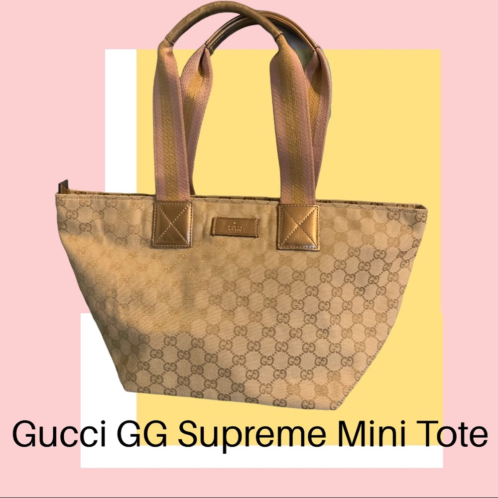 💯% AUTH ⭐ Gucci GG Supreme Mini Tote